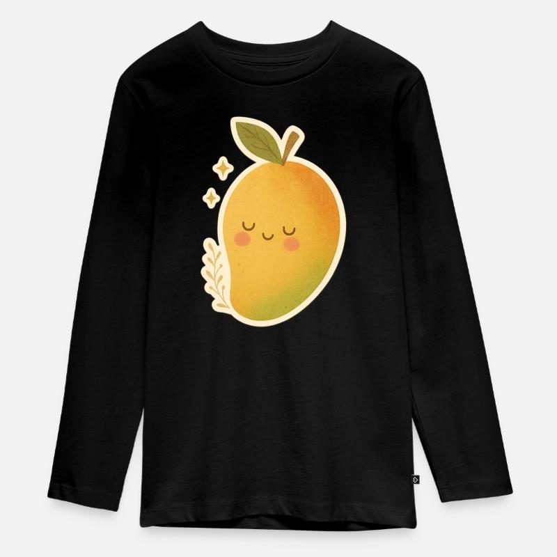 Boho Mango – Kinderkleidung & Geschenkidee - Teenager Premium Bio Langarmshirt - Schwarz