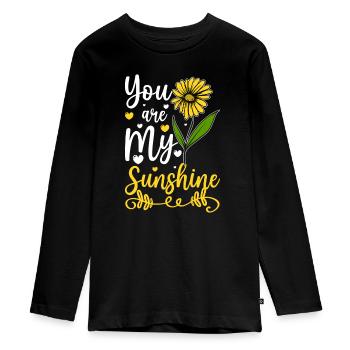 Cadeau Fleur Romantique - T-shirt manches longues Premium Ado - noir - Devant - AI Model Kid Female (0cm)