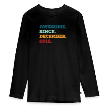 Birthday December 2012 Born Year of birth - Teenager Premium Organic Long Sleeve Shirt - black - Front - AI Model Kid Female (0cm)