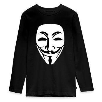 Anonymous - Teenager Premium Bio Langarmshirt - Schwarz - Vorne - AI Model Kid Female (0cm)