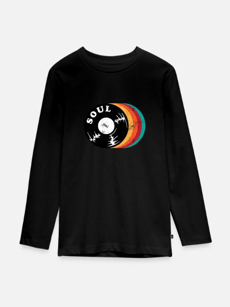 Soul Musik - Teenager Premium Bio Langarmshirt - Schwarz