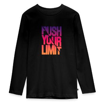 Push your limit - Teenager Premium Organic Long Sleeve Shirt - black - Front - AI Model Kid Female (0cm)