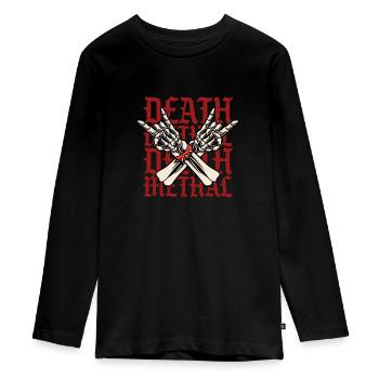 Death metal - T-shirt manches longues Premium Ado - noir - Devant - AI Model Kid Female (0cm)