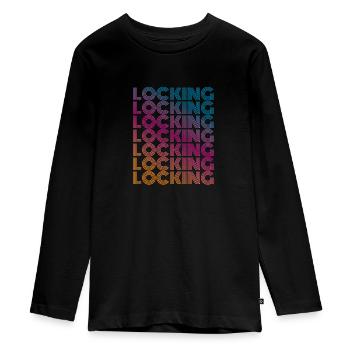 Locking Funk Style Retro - Teenager Premium Organic Long Sleeve Shirt - black - Front - AI Model Kid Female (0cm)