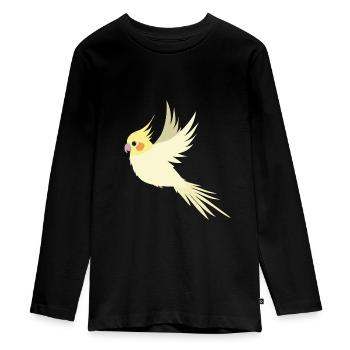 Fliegender Nymphensittich - Teenager Premium Bio Langarmshirt - Schwarz - Vorne - AI Model Kid Female (0cm)