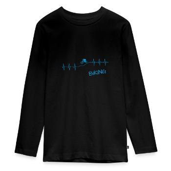 biking - Teenager Premium Bio Langarmshirt - Schwarz - Vorne - AI Model Kid Female (0cm)
