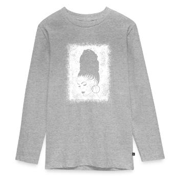 Je suis Afro Black Strong Queen Woman - T-shirt manches longues Premium Ado - gris chiné - Devant