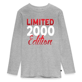 Year 2000 Retro Bitrthday Limited Edition - Teenager Premium Organic Long Sleeve Shirt - heather grey - Front