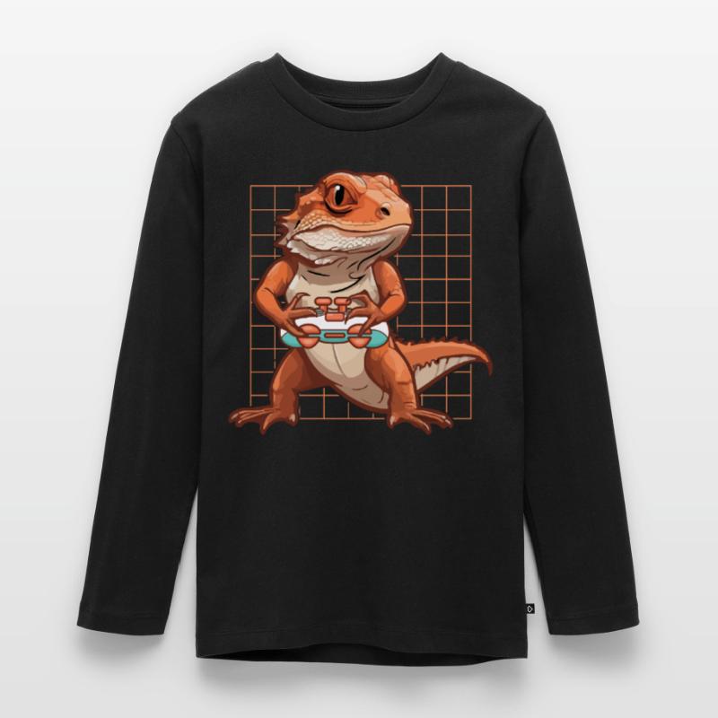 Games Controller Gaming Rex Dino with Controller Teenager Premium Organic Long Sleeve Shirt