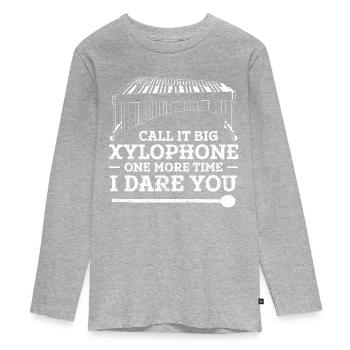 Ich Würde Es Nicht Riskieren, Es Ein Großes - Teenager Premium Bio Langarmshirt - Grau meliert - Vorne