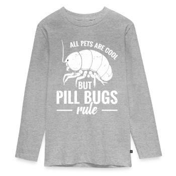 Alle Haustiere Sind Cool, Aber Pillenkäfer - Teenager Premium Bio Langarmshirt - Grau meliert - Vorne