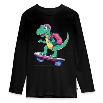 Dino Life est meilleur si vous faites du hoverboard - T-shirt manches longues Premium Ado - noir - Devant - AI Model Kid Female (0cm)