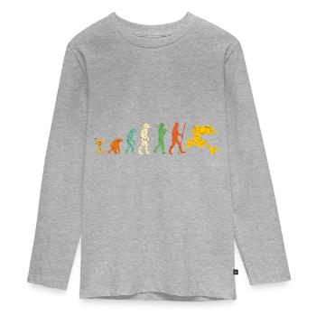 Walzen Evolution - Teenager Premium Bio Langarmshirt - Grau meliert - Vorne