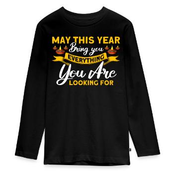 Diwali Hindus Sikh Festival of Lights Cadeau - T-shirt manches longues Premium Ado - noir - Devant - AI Model Kid Female (0cm)