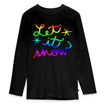 Let it snow snowfall gift idea hiver - T-shirt manches longues Premium Ado - noir - Devant - AI Model Kid Female (0cm)