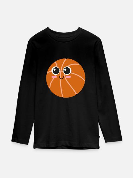 kawaii basketball - Teenager Premium Organic Long Sleeve Shirt - black