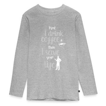 Médecins - T-shirt manches longues Premium Ado - gris chiné - Devant