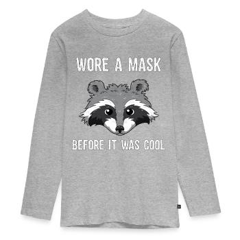 Wore A Mask Bevor It Was Cool Maskierter Waschbär - Teenager Premium Bio Langarmshirt - Grau meliert - Vorne