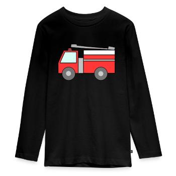 fire brigade - Teenager Premium Organic Long Sleeve Shirt - black - Front - AI Model Kid Female (0cm)