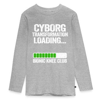 Récupération de cadeau d'opération de chirurgie du genou drôle - T-shirt manches longues Premium Ado - gris chiné - Devant