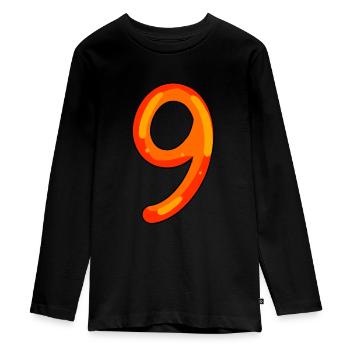 9 - Teenager Premium Organic Long Sleeve Shirt - black - Front - AI Model Kid Female (0cm)