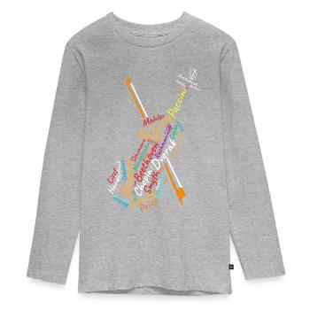 Classical composers, composers, music - Teenager Premium Organic Long Sleeve Shirt - heather grey - Front