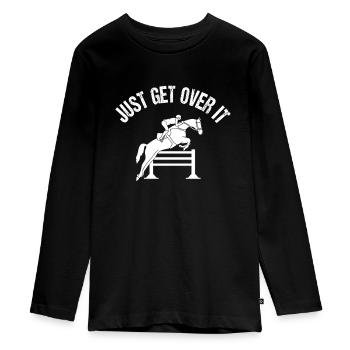 Cheval, chevaux, filles et chevaux - T-shirt manches longues Premium Ado - noir - Devant - AI Model Kid Female (0cm)