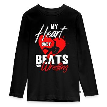 Ringen Trainer Ringer Ringen Geschenk - Teenager Premium Bio Langarmshirt - Schwarz - Vorne - AI Model Kid Female (0cm)