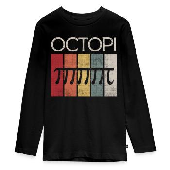 Octopi, PI, Mathe, Mathelehrer-Geschenk - Teenager Premium Bio Langarmshirt - Schwarz - Vorne - AI Model Kid Female (0cm)