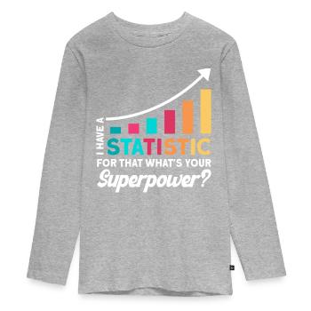 Analyste statistique Statisticien Gift - T-shirt manches longues Premium Ado - gris chiné - Devant