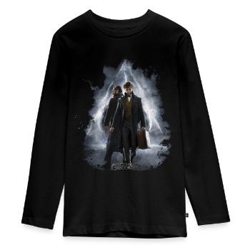 Fantastic Beasts Scamander and Dumbledore - Teenager Premium Organic Long Sleeve Shirt - black - Front - AI Model Kid Female (0cm)