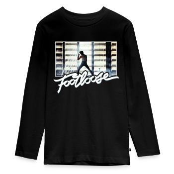 Footloose Kultige Lagerhaus-Tanzszene Zu Never - Teenager Premium Bio Langarmshirt - Schwarz - Vorne - AI Model Kid Female (0cm)