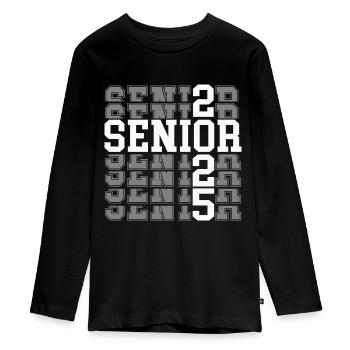 Class Of 2025 Senior 2025 Graduation Gift - T-shirt manches longues Premium Ado - noir - Devant - AI Model Kid Female (0cm)