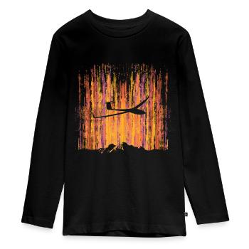 Glider Glider Glider Glider Glider - Teenager Premium Organic Long Sleeve Shirt - black - Front - AI Model Kid Female (0cm)
