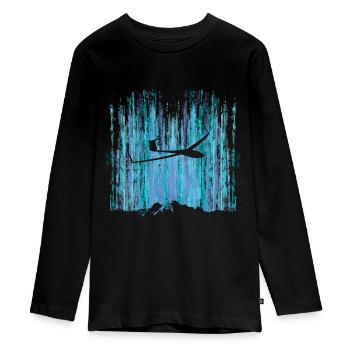 Glider Glider Glider Glider - Teenager Premium Organic Long Sleeve Shirt - black - Front - AI Model Kid Female (0cm)