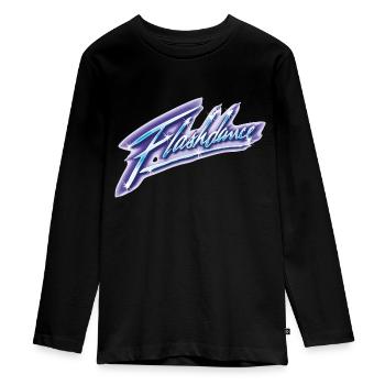 Flashdance Logo Im Airbrush-Style - Teenager Premium Bio Langarmshirt - Schwarz - Vorne - AI Model Kid Female (0cm)