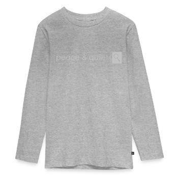 Ruhe und Frieden - Teenager Premium Bio Langarmshirt - Grau meliert - Vorne