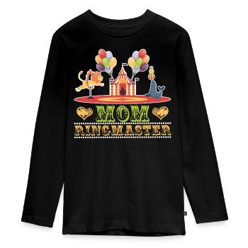 Carnival mom ringmaster- Zirkus - Teenager Premium Bio Langarmshirt - Schwarz - Vorne - AI Model Kid Female (0cm)