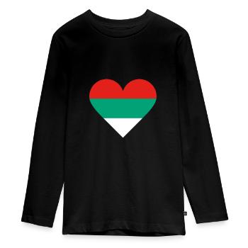 Ich liebe Bulgarien, Bulgarien, Herz - Teenager Premium Bio Langarmshirt - Schwarz - Vorne - AI Model Kid Female (0cm)