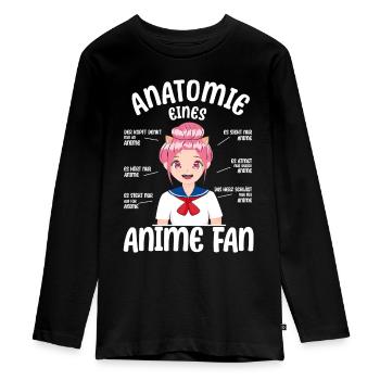 Anatomy of an Anime Fan - Anime - Teenager Premium Organic Long Sleeve Shirt - black - Front - AI Model Kid Female (0cm)