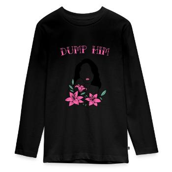 Weltfrauentag Dump Him Frauen Silhouette - Teenager Premium Bio Langarmshirt - Schwarz - Vorne - AI Model Kid Female (0cm)