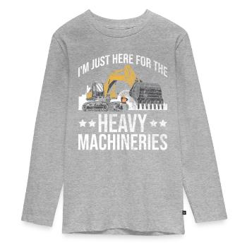 Bagger Schwermaschinenbediener Baggerfahrer - T-shirt manches longues Premium Ado - gris chiné - Devant