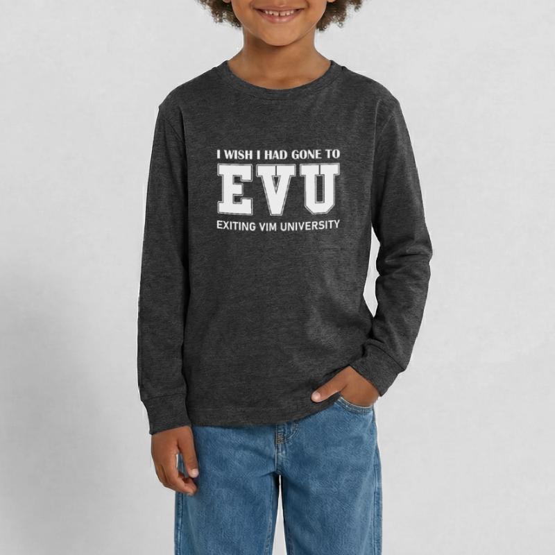 Exiting VIM University for Linux Nerds and Coders Teenager Premium Bio Langarmshirt
