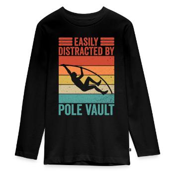 Stabhochspringer Stabhochsprung Stabhochspringen - T-shirt manches longues Premium Ado - noir - Devant - AI Model Kid Female (0cm)