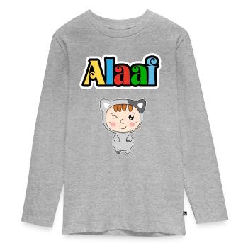 Mignon animal de carnaval, Kölle Alaaf, chat de fête - T-shirt manches longues Premium Ado - gris chiné - Devant