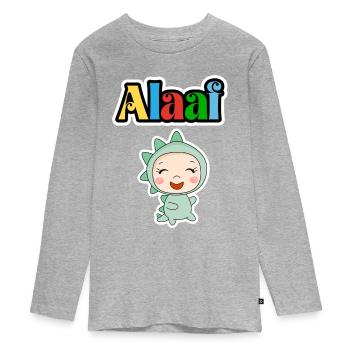 Animal de carnaval mignon, Kölle Alaaf, dinosaure - T-shirt manches longues Premium Ado - gris chiné - Devant