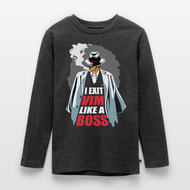 I Exit VIM Like a Boss for Linux Coder and Hacker Teenager Premium Bio Langarmshirt