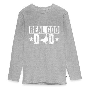 Taubenzüchter Papa Und Taubenrenntaubenexperte - Teenager Premium Bio Langarmshirt - Grau meliert - Vorne