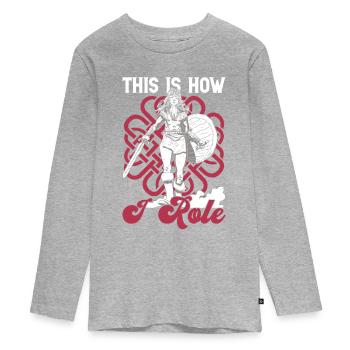 Rpg-rollenspiele Und Larper - T-shirt manches longues Premium Ado - gris chiné - Devant