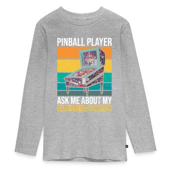 Retro-flipper-spiel-design Für - T-shirt manches longues Premium Ado - gris chiné - Devant